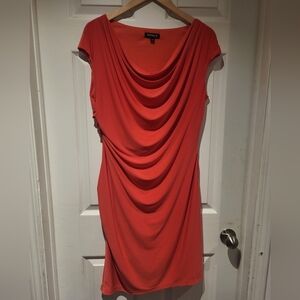 Jessica Howard Red Asymmetrical Ruched Mini Dress
